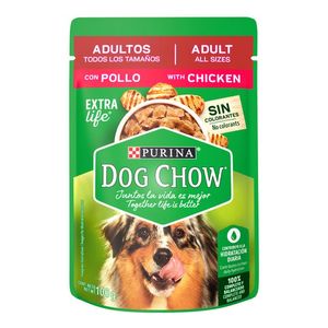 Purina Dog Chow Sabrosobre Pollo Alimento Húmedo Adulto Todos los Tamaños 100 g Purina Dog Chow Sabrosobre Pollo Alimento Húmedo Cachorros 100 g