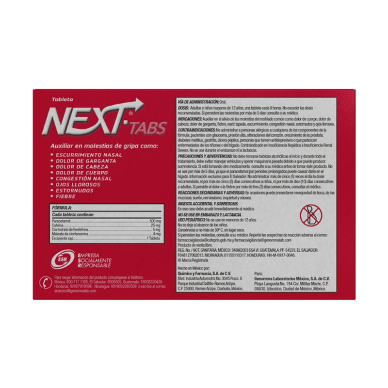 Next Tabs Antigripal Con 20 Pz - H-E-B México