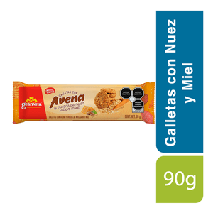 Galletas con Avena Trozos de Nuez Sabor Miel 90 Gr