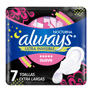 Nocturna Ultra Invisible Toallas Extra Largas 7 Pz