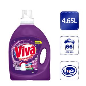 Detergente Líquido Viva Lavanda quitamanchas total 4.65 L Viva Detergente líquido lavanda 4.65 L