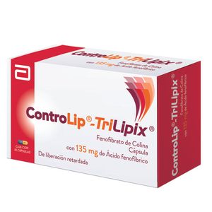 Controlip 135 Mg 30 Cap Fenofibrato de Colina 30 Pz