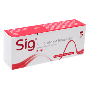 Sig  5mg 30 Tab Fumarato de Bisoprolol 30 Pz