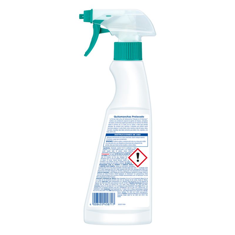 Liquido Quitamanchas Prelavado Dr Beckmann 250 Ml