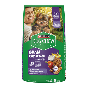 Purina Dog Chow Alimento Seco Cachorros Minis y Pequeños Bulto de 4 kg Premios para Perros Barkys Double Dental Twist Raza Pequeña 90 g