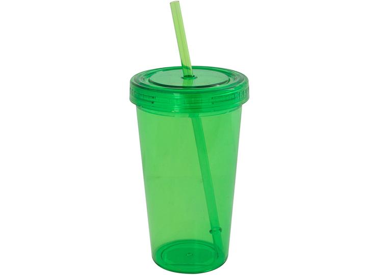 Vaso De Vidrio Con Tapa Y Popote 450 Ml. 