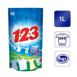 Detergente Líquido 123 Fresca blancura 1 L