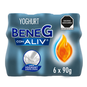 BeneGastro Yogurt sabor Natural con Aliv 90 g con 6 pz Chiquitin Yogurt Batido Fresa Pack 168 g