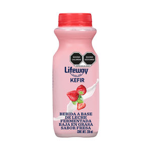 Yogurt Bebible Kefir Fresa 240 ml Vitalínea Triple Cero Yogurt Fresa sin Azúcar 900 g