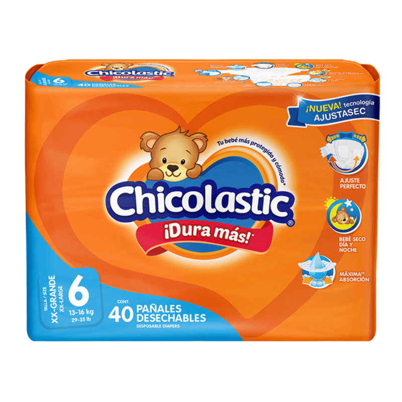 Pañales unisex de 17 a 28 kg talla 6 elásticos y transpirables