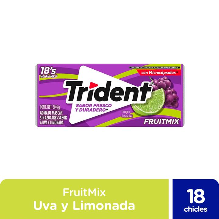 Trident Goma de Mascar Uva + Limonada 1 Pz - H-E-B México