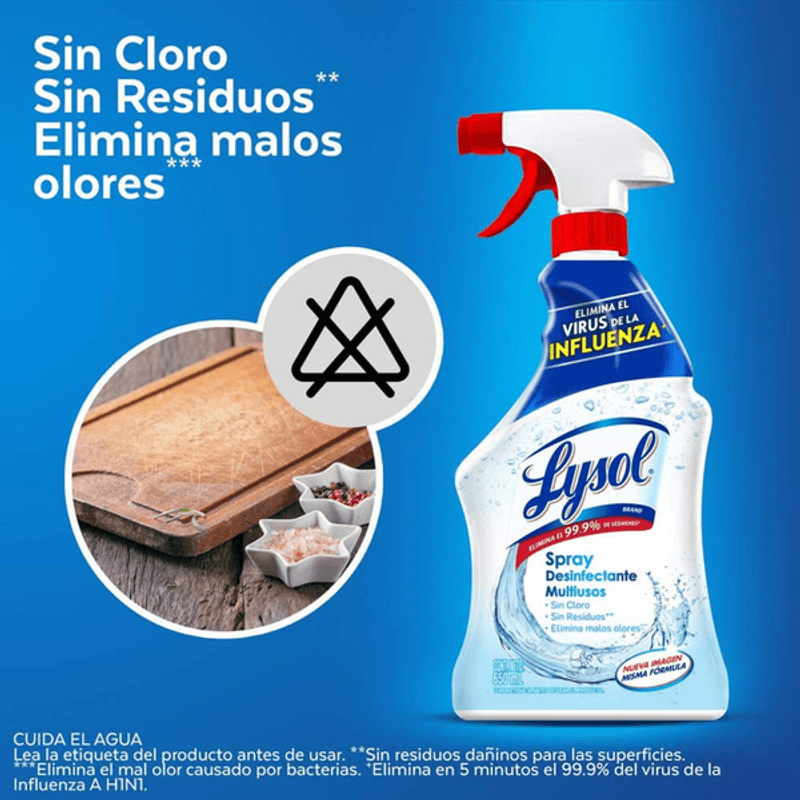 Lysol Desinfectante Spray Multiusos 650 ml - Mi Tienda del Ahorro