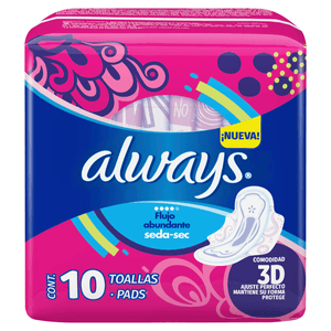 Always Seda-Sec Día Toallas Femeninas con 10 pz