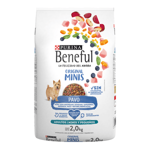 Purina Beneful Alimento Seco Adulto Razas Minis y Pequeñas Pavo Bulto de 2 kg Purina Felix Snacks Travesuras para Gato Ocean Mix Bolsa de 59.5 g