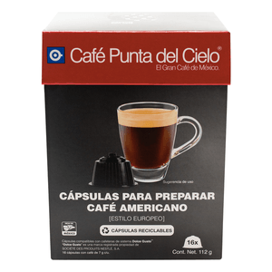 Punta del Cielo Cápsulas Americano Compatibles DG con 16 pz, 112 g