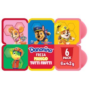 Danonino Queso Petit Suisse con Fresa, Mango Y Tutti Frutti 42 g con 6 pz