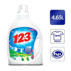 Detergente Líquido 123 Fresca blancura 4.65 L 1.2.3 Detergente líquido fresca blancura 4.65 L