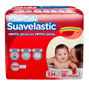 Pañales KleenBebé Suavelastic Etapa 3 Mediano Unisex 66 Piezas