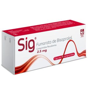 Sig 2.5 Mg 30 Cpr Fumarato de Bisoprolol 30 Pz