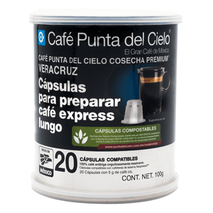 Punta del Cielo Cápsulas Express Veracruz con 20 pz, 100 g