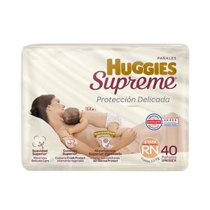 Pañal para Bebé Huggies Supreme Unisex, Etapa Recién Nacido con 40 pz