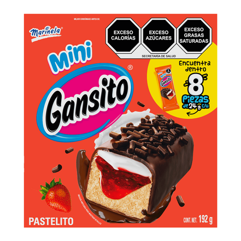 Marinela Mini Gansito Caja 8pz 192 G - H-E-B México