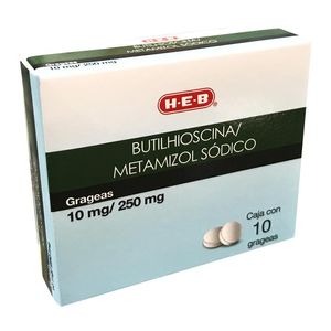 HEB Butilhioscina Metamizol Sodico 10 mg/250 mg 10 Tabletas