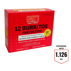 Burrito Frijoles con Chorizo 12 Pz