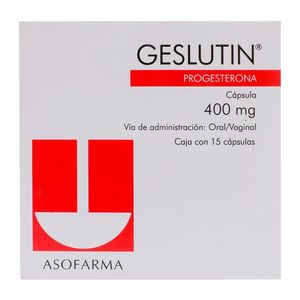 Geslutin 400 Mg C/15 Cap. Oral/Vag. Progesterona 15 Pz