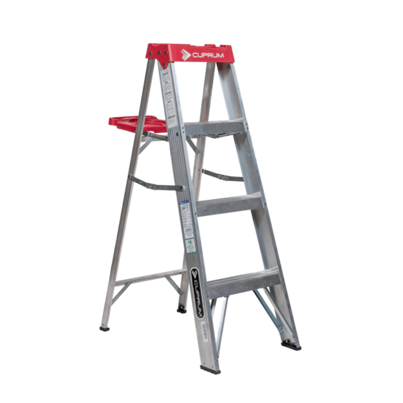 Escalera Tijera Aluminio Cuprum 3 Peldaños Modelo C-2312-04N