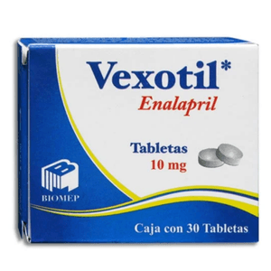 Vexotil  10 Mg 30 Tabletas Enalapril Gen 30 Pz