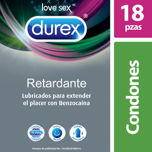 Durex Condones Retardante con 18 pz