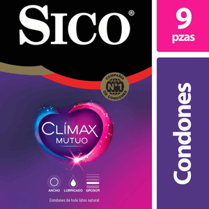 Sico Condones Climax Mutuo con 9 pz