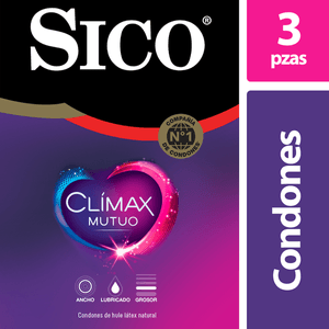 Sico Condones Climax Mutuo con 3 pz