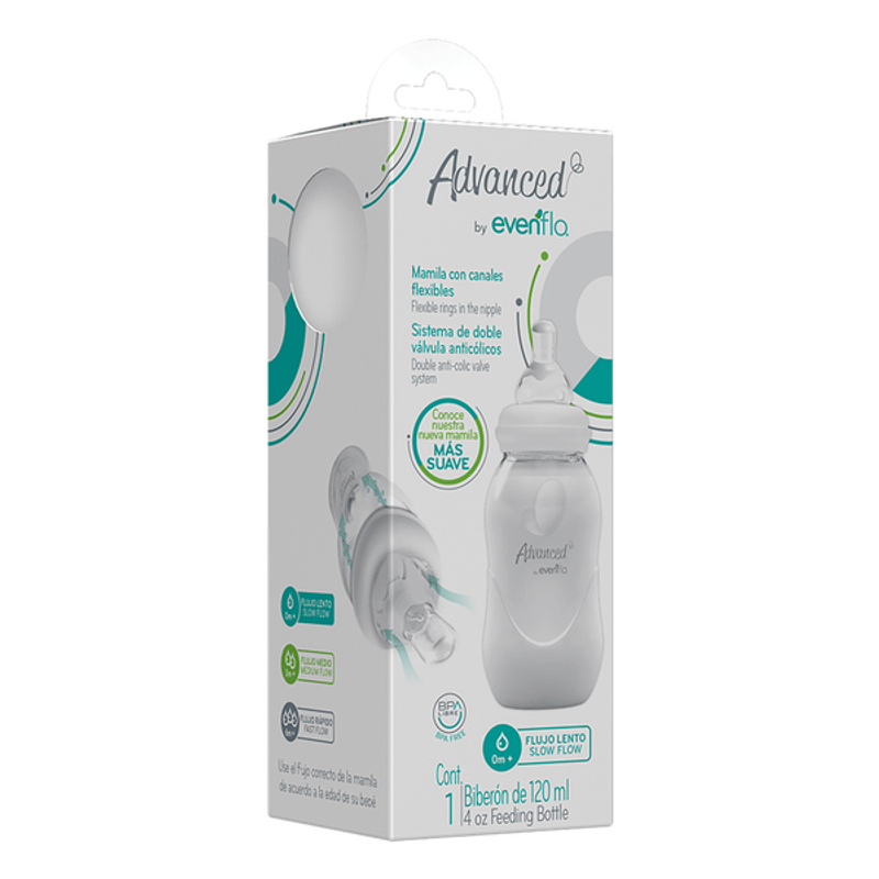 Biberón Advanced by Evenflo Light Flujo Lento Recién Nacido 2 oz 1 Pieza