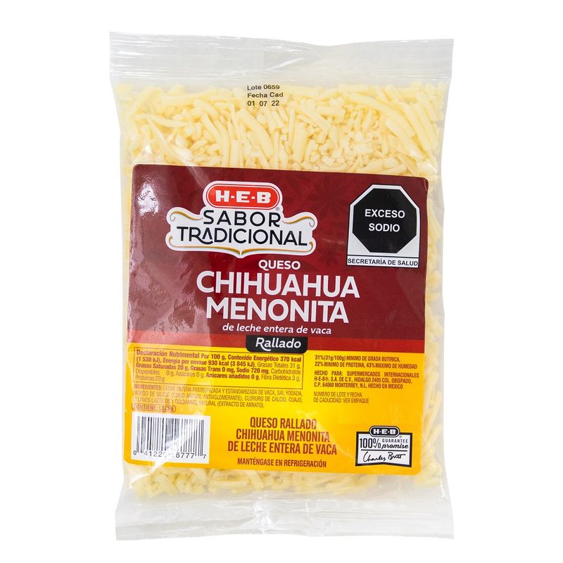 Heb Sabor Tradicional Queso Chihuahua Menonita Ral - H-E-B México