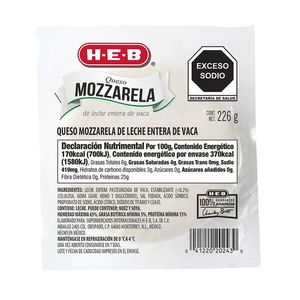 HEB Queso Mozzarella Fresca 226 g