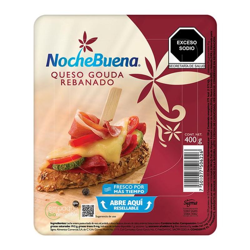 Nochebuena Queso Gouda Rebanado 400 G - H-E-B México