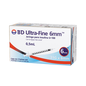 Jga Bd Ultra-Fine Insu .5ml 31gx6mm 30 Pz