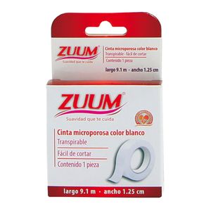 Zuum Cinta Transparente Microporosa 1.25 cm X 9.1 M 1 pz