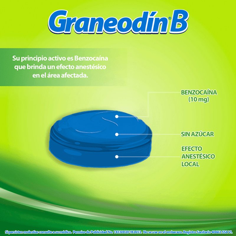 Graneodin-B Pastillas Sabor Menta Eucalipto Con 24 Pz - H-E-B México