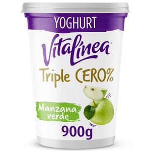 Yoghurt Vitalínea Triple Cero con manzana verde sin azúcar 900 g