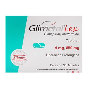 Glimetal Lex 4/850 Mg 30 Tabletas 1 Pz