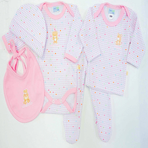 Set Bebe 5 Pzas Pañalero,Play,Pant,Gorro, Babero R 1 Pz