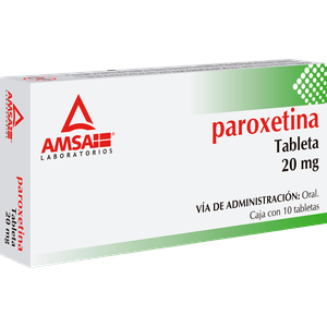 Paroxetina 20 Mg 10  Tabletas Gen 10 Pz