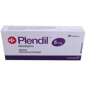 Plendil 5 Mg 30 Tab Felodipino 30 Pz