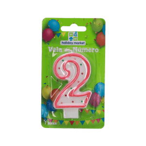 Vela Rosa Pastel   Numero 2 24 Pz