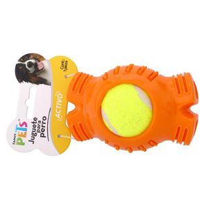 Juguete para Perros Hueso con Pelota de Tenis Juguete para Perros Dental Pierna Sabor Pollo