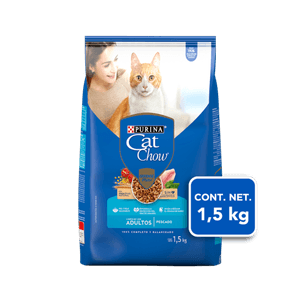 Purina Cat Chow Defense Plus Alimento Seco para Gatos Adultos Sabor Pescado Bulto de 1.5 kg Whiskas Alimento Húmedo Gato Atún 85 g