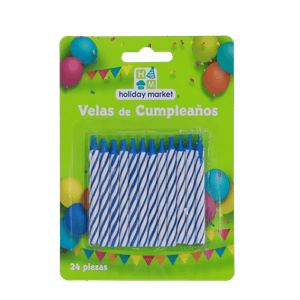 Vela Cilíndrica Azul 1 Cj Vela Cilíndrica Azul  1 Cj